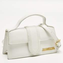 مملوكة مسبقًا Jacquemus Le Bambino Mini White Leather Top Handle Bag