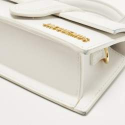 مملوكة مسبقًا Jacquemus Le Bambino Mini White Leather Top Handle Bag