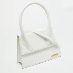 Pre Owned حقيبة يد جاكيموس لو شيكيتو كبيرة جلد أخضر