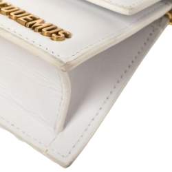 مملوكة مسبقًا Jacquemus White Leather Le Piccolo Shoulder Bag
