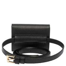 مملوكة مسبقًا حقيبة جاكيموس لا ريفييرا جلد أسود بحزام مزدوج 