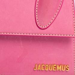 Pre Owned Jacquemus Pink Leather Le Chiquito Moyen Top Handle Bag