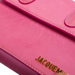 Pre Owned Jacquemus Pink Leather Le Chiquito Moyen Top Handle Bag