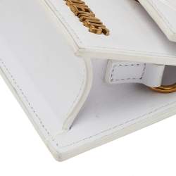 Jacquemus White Leather Le Chiquito Mini Top Handle Bag