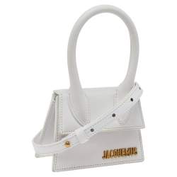 Jacquemus White Leather Le Chiquito Mini Top Handle Bag
