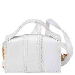 Pre Owned حقيبة كروس جاكيموس لو بيتيت بامبينو جلد أبيض صغيرة