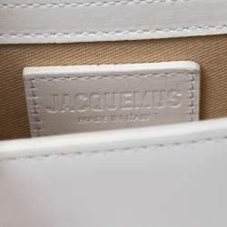 Pre Owned حقيبة كروس جاكيموس لو بيتيت بامبينو جلد أبيض صغيرة