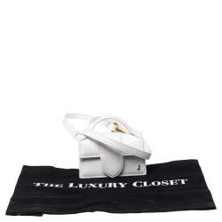 Pre Owned حقيبة كروس جاكيموس لو بيتيت بامبينو جلد أبيض صغيرة