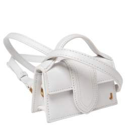 Pre Owned حقيبة كروس جاكيموس لو بيتيت بامبينو جلد أبيض صغيرة