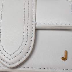 Pre Owned حقيبة كروس جاكيموس لو بيتيت بامبينو جلد أبيض صغيرة