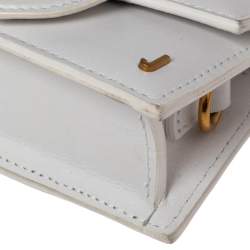 Pre Owned حقيبة كروس جاكيموس لو بيتيت بامبينو جلد أبيض صغيرة