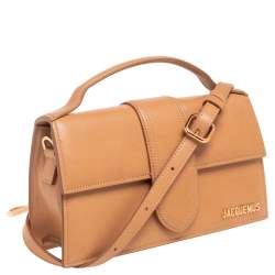 Pre Owned Jacquemus Tan Leather Le Grand Bambino Top Handle Bag