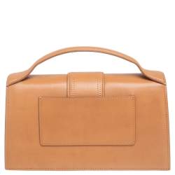 Pre Owned Jacquemus Tan Leather Le Grand Bambino Top Handle Bag