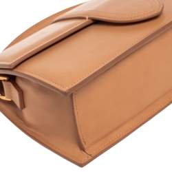 Pre Owned Jacquemus Tan Leather Le Grand Bambino Top Handle Bag