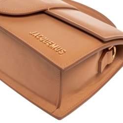 Pre Owned Jacquemus Tan Leather Le Grand Bambino Top Handle Bag