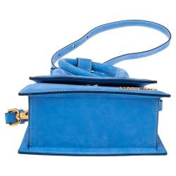 Pre Owned حقيبة جاكيموس لو تشيكيتو جلد نوبوك أزرق بيد علوية 