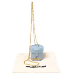 Pre Owned حقيبة كتف جاكيموس لو فانيتي ميني جلد أزرق فاتح