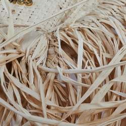 Pre Owned Jacquemus Beige Raffia Le Petit Baci Top Handle Bag