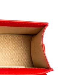 Pre Owned حقيبة جاكيموس لو تشيكيتو لا مونتاني جلد نوبوك أحمر بيد علوية