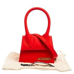 Jacquemus Red Nubuck Leather Le Chiquito La Montagne Top Handle Bag