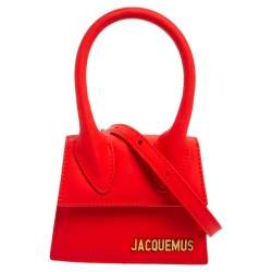 Jacquemus Red Nubuck Leather Le Chiquito La Montagne Top Handle Bag