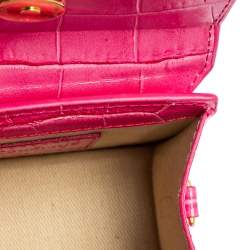 مملوكة مسبقًا Jacquemus Pink Croc Embossed Leather Le Chiquito Mini Bag