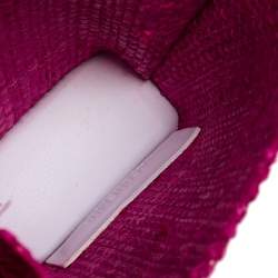 Jacquemus Fuchsia Woven Raffia and Leather Let Petite Baci Shoulder Bag