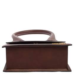 Pre Owned Jacquemus Dark Brown Leather Grand Le Chiquito Top Handle Bag