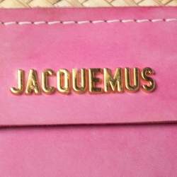 Pre Owned Jacquemus Pink/Cream Raffia and Nubuck Leather Le Panier Soleil Basket Bag 
