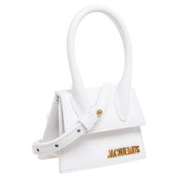 مملوكة مسبقًا Jacquemus White Leather Le Chiquito Mini Bag