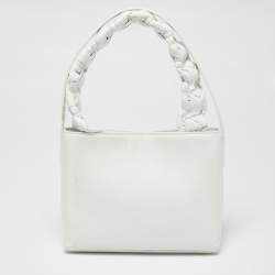 Pre Owned حقيبة يد توتس جاكيموس لو بيتي ساك نويد جلد أبيض