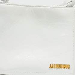 Pre Owned حقيبة يد توتس جاكيموس لو بيتي ساك نويد جلد أبيض