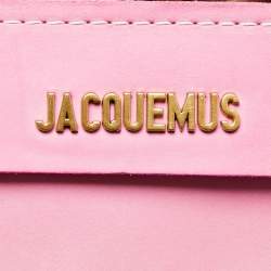 Pre Owned Jacquemus Pink/Cream Raffia and Nubuck Leather Le Panier Soleil Basket Tote