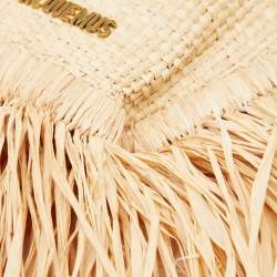 Jacquemus Beige/White Straw  Let Petite Baci Tote