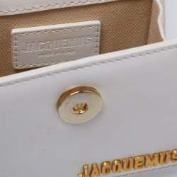Pre Owned حقيبة جاكيموس لوتشيكيتو جلد بيضاء صغيرة