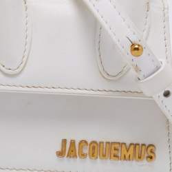 Pre Owned حقيبة جاكيموس لوتشيكيتو جلد بيضاء صغيرة