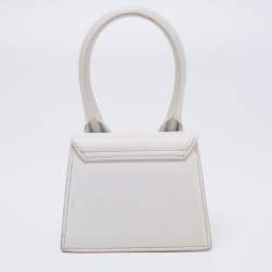 Pre Owned حقيبة جاكيموس لوتشيكيتو جلد بيضاء صغيرة