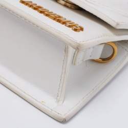 Pre Owned حقيبة جاكيموس لوتشيكيتو جلد بيضاء صغيرة