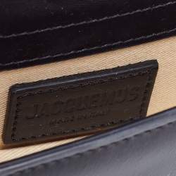 Pre Owned حقيبة جاكيموس لو بتيت بامبينو جلد أسود 