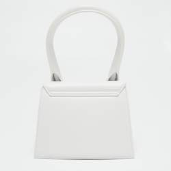 Pre Owned Jacquemus White Leather Le Chiquito Top Handle Bag