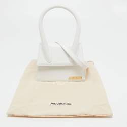 Pre Owned Jacquemus White Leather Le Chiquito Top Handle Bag