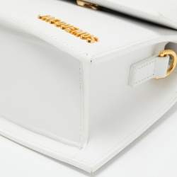 Pre Owned Jacquemus White Leather Le Chiquito Top Handle Bag