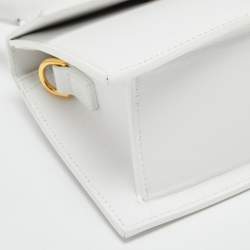 Pre Owned Jacquemus White Leather Le Chiquito Top Handle Bag
