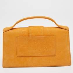 Pre Owned Jacquemus Orange Nubuck Leather Bambino Top Handle Bag