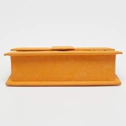 Pre Owned Jacquemus Orange Nubuck Leather Bambino Top Handle Bag