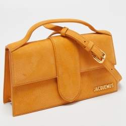 Pre Owned Jacquemus Orange Nubuck Leather Bambino Top Handle Bag