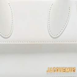 Pre Owned Jacquemus White Leather Noeud Le Chiquito Top Handle Bag