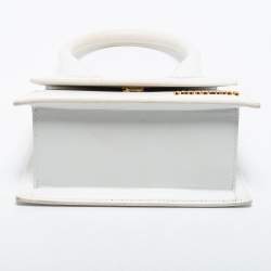 Pre Owned Jacquemus White Leather Noeud Le Chiquito Top Handle Bag