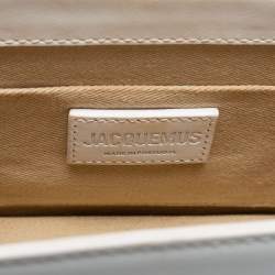 Pre Owned Jacquemus White Leather Noeud Le Chiquito Top Handle Bag