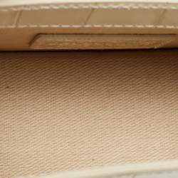 Pre Owned Jacquemus Cream Croc Embossed Leather Le Chiquito Mini Bag